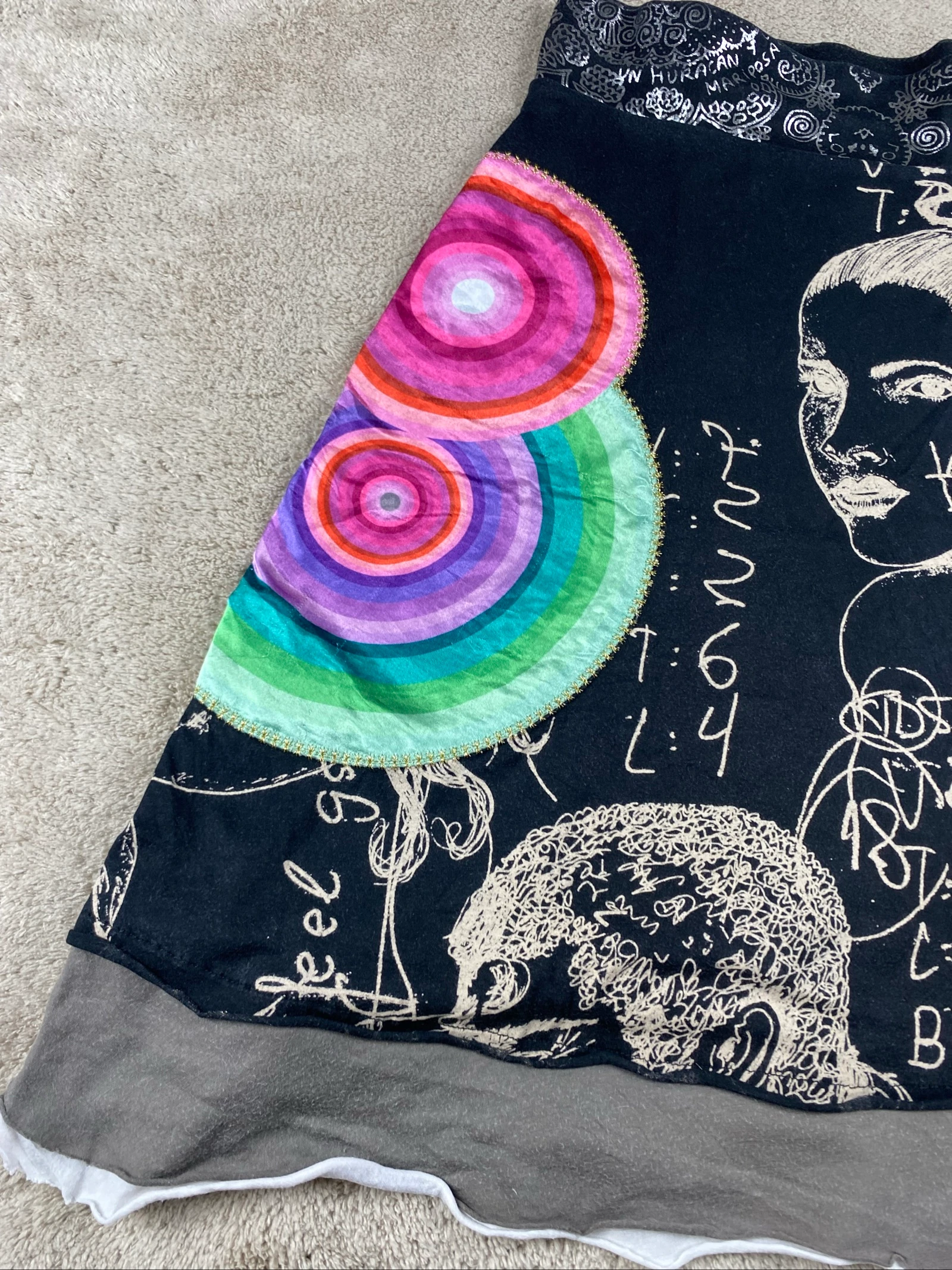 Desigual Saia Midi Estampa Artística Boho Y2K Tamanho G – photo 5